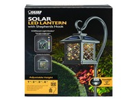 Feit Electric 7 in. Metal Square Coach Lantern Solar Lantern Black