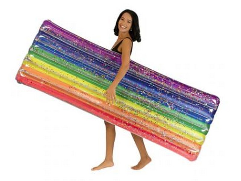 PoolCandy Inflatable Rainbow Deluxe Pool Raft