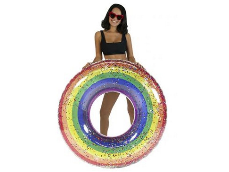 PoolCandy Classic Rainbow Glitter Jumbo Pool Tube