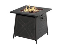 Living Accents 28 in. W Steel Square Propane Fire Pit