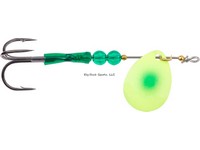 Hildebrandt Salmon Spinner 3.5 Chartreuse Green Dot Blade size 1 Treble Hook