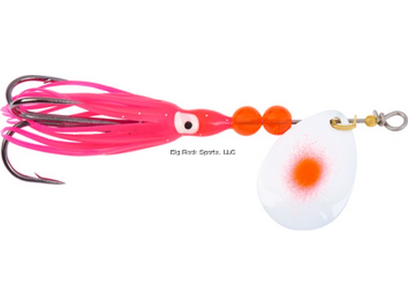 Hildebrandt Salmon Spinner with Squid Pearl Red Dot Blade Red Yamashita