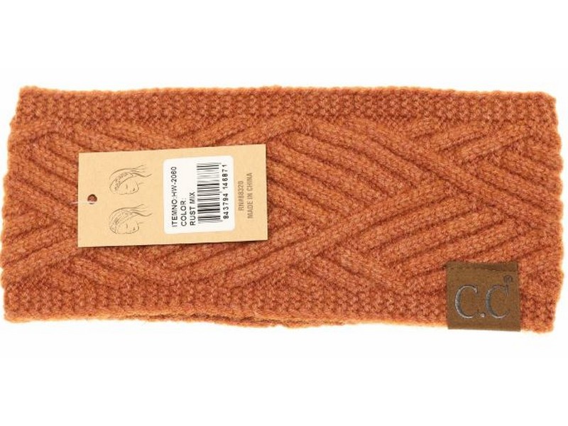 C.C Beanie Diagonal Criss-Cross Pattern Head Wrap
