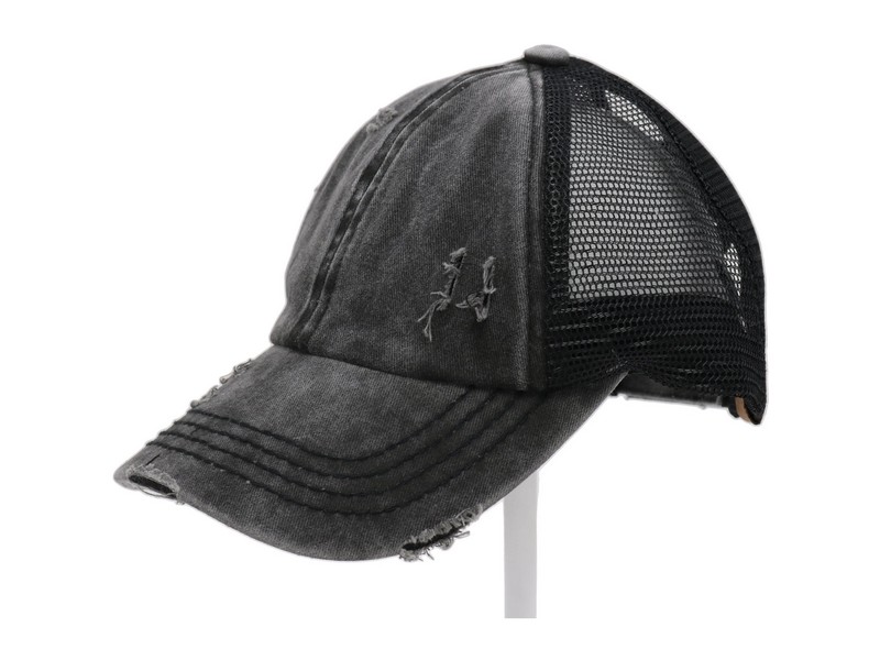 Ladies CC Mash Back Pony Tail Hat Black