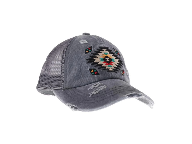 Ladies CC Mesh Back Pony Hat Grey Tribal