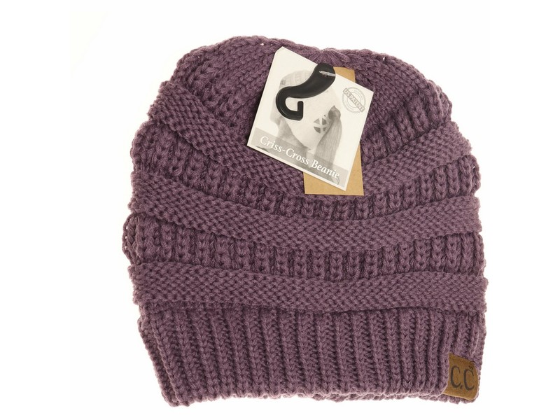 C.C Beanie Criss-Cross Knit Beanie Violet