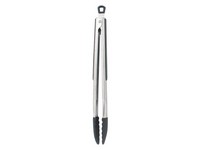 Farberware 1.06 in. W X 12.5 in. L Black/Silver Silicone/Stainless Steel Tongs