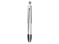 Farberware 1.06 in. W X 12.5 in. L Black/Silver Silicone/Stainless Steel Tongs