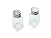 Farberware Clear Glass/Stainless Steel Salt and Pepper Shakers