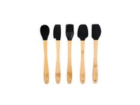 Core Kitchen 1.50 in. W X 8.43 in. L Beige/Onyx Bamboo/Silicone Mini Utensil Set