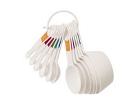 Farberware Plastic White Measuring Spoon and Cup Set