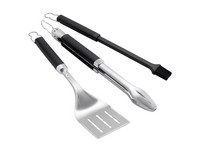 Weber Precision Stainless Steel Black/Silver Grill Tool Set 3 pc