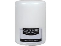 Candle Lite White No Scent Pillar Candle 4 in. H