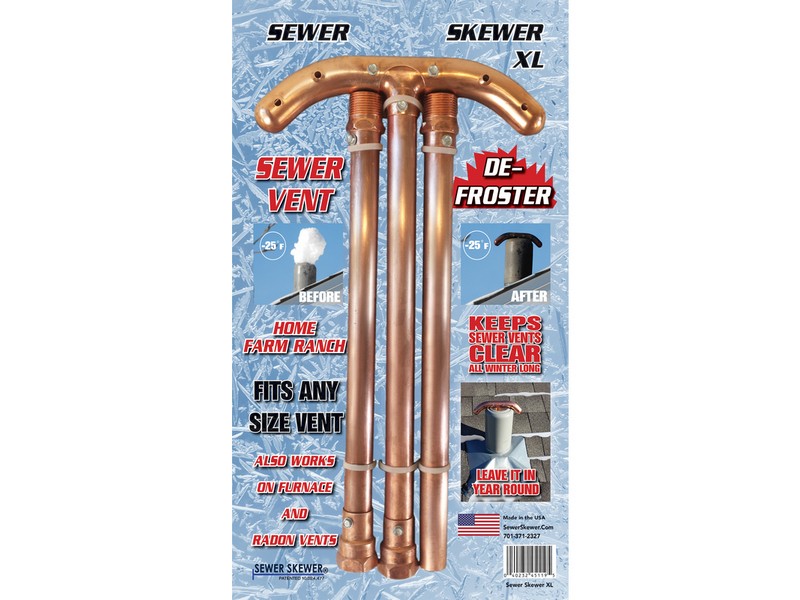 Sewer Skewer XL 47 in. L Copper Sewer Vent Defroster