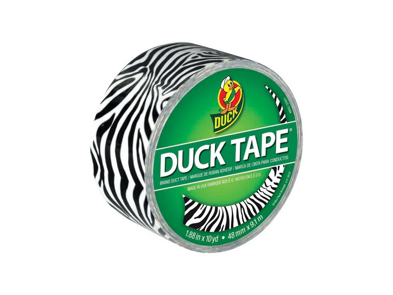 Duck 1.88 in. W X 10 yd L Black/White Zig-Zag Zebra Duct Tape
