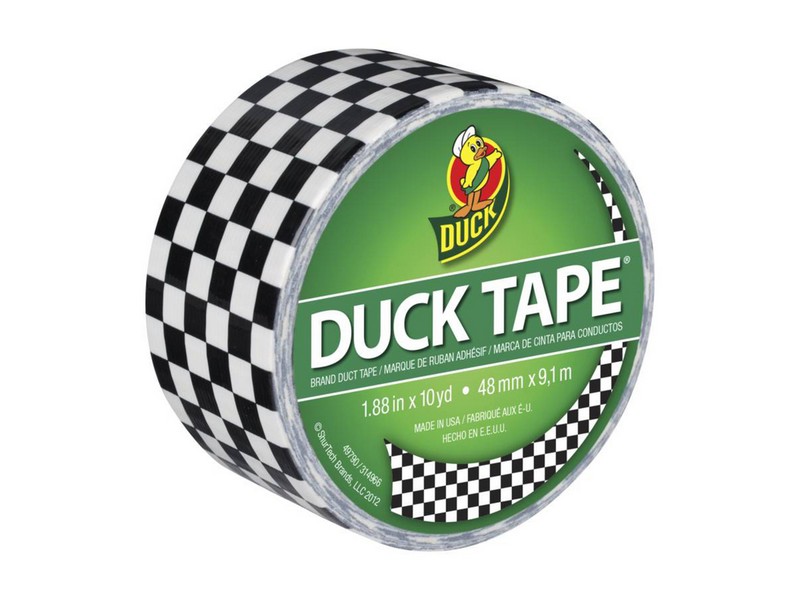 Duck 1.88 in. W X 10 yd L Black/White Checker Duct Tape