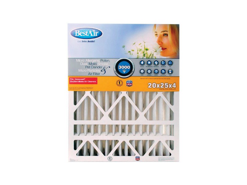 BestAir 25 in. W X 20 in. H X 4 in. D 13 MERV Pleated Air Filter 1 pk