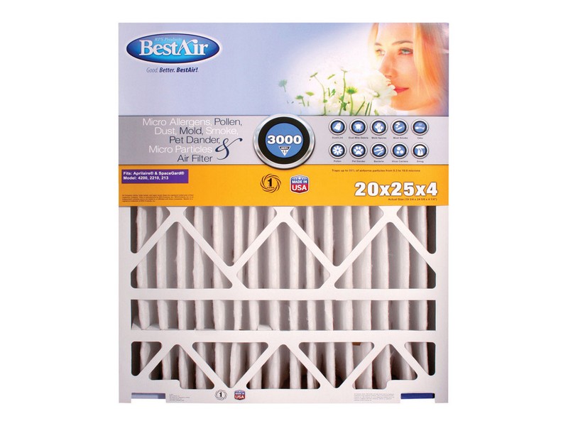 BestAir 20 in. W X 25 in. H X 4 in. D 13 MERV Pleated Air Filter 1 pk