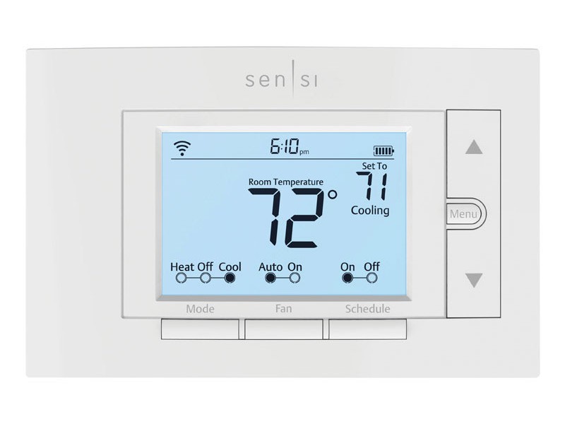 Emerson Sensi Built In WiFi Heating and Cooling Push Buttons Smart Thermostat