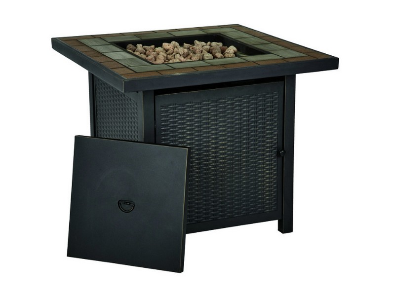 Living Accents 30 in. W Steel Square Propane Fire Pit