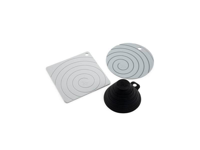 Core Kitchen 4.88 in. W X 9.06 in. L Black/White Silicone Jar Grip Set