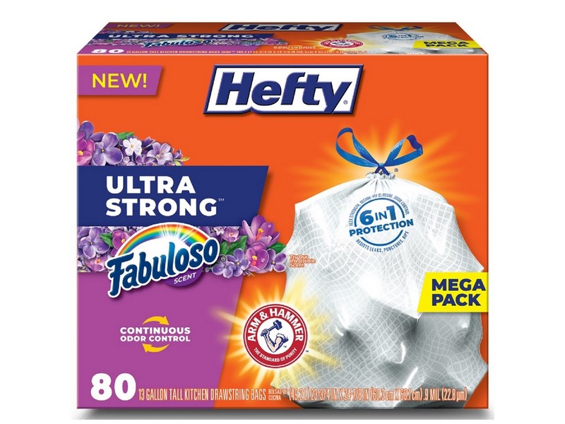 Hefty Ultra Strong 13 gal Fabuloso Scent Tall Kitchen Bags Drawstring 80 pk