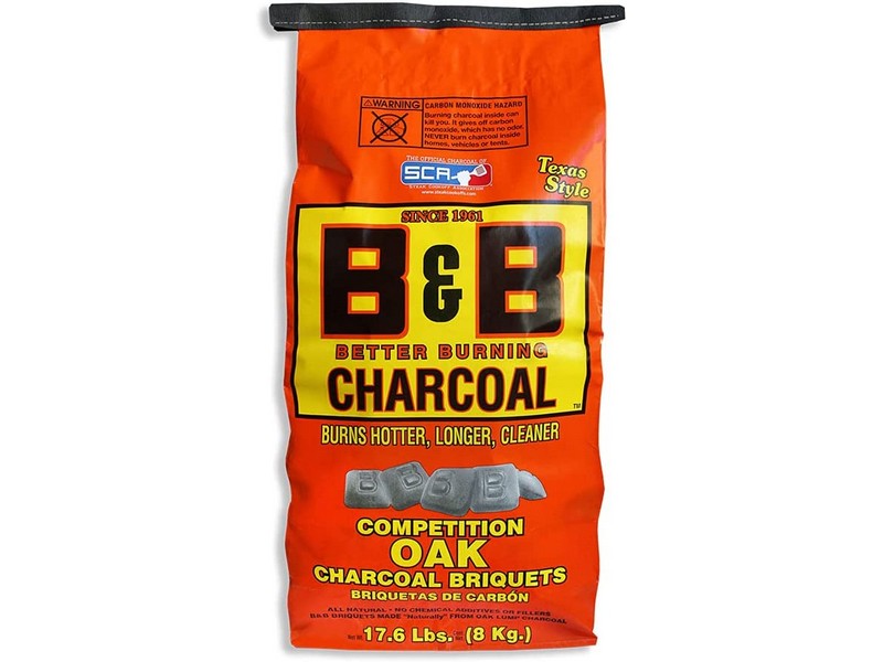 B&B Charcoal All Natural Oak Hardwood Charcoal Briquettes 8.8 lb