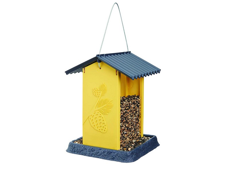 North States Pinecone Wild Bird 4.25 lb Plastic Hopper Bird Feeder 4 ports