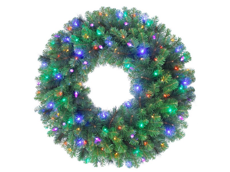 Celebrations 36 in. D LED Prelit Mixed Pine Christmas Wreath