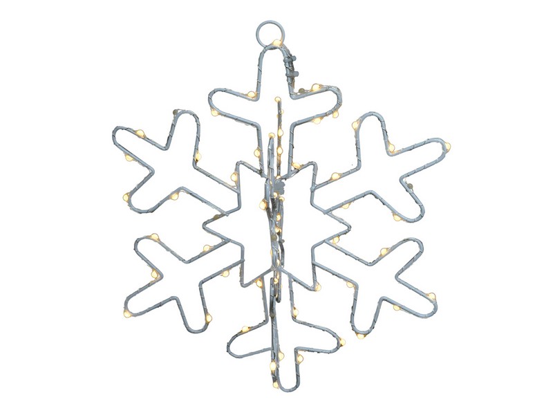 Celebrations LED Clear/Warm White 12 in. Snowflake Hanging Decor