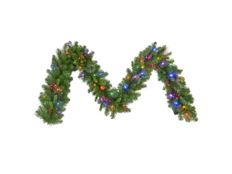 Celebrations Home 10 in. D X 9 ft. L LED Prelit Multicolored Garland
