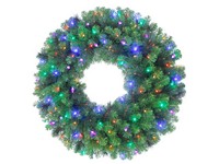 Celebrations Platinum 36 in. D LED Prelit Multicolored Mixed Pine Christmas Wreath