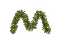 Celebrations Home 10 in. D X 9 ft. L LED Prelit Decorated Warm White Garland