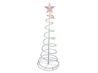 Celebrations 4 ft. Slim LED 73 ct Spiral RGB Ribbon Color Changing Christmas Tree