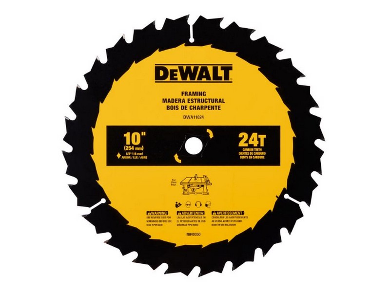 DeWalt 10 in. D X 5/8 in. S Carbide Tipped Circular Saw Blade 24 teeth 1 pc
