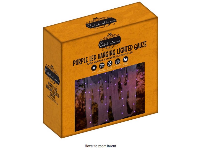 Celebrations Halloween LED Prelit Hanging Gauze Lights
