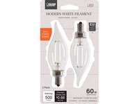 Feit Electric BA10 E12 (Candelabra) Filament LED Bulb Soft White 60 Watt Equivalence 2 pk