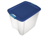 Sterilite 26 gal Blue/Clear Latch Storage Box 20-1/8 in. H X 18-5/8 in. W X