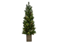 Celebrations 4 ft. Slim LED 50 ct Potted Tree Christmas Tree