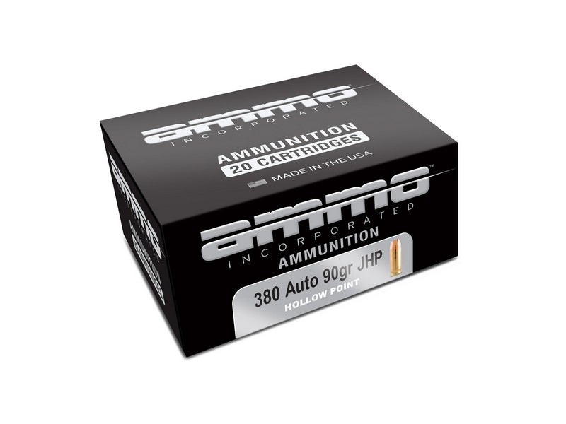 Ammo Inc, Signature, 380 ACP, 90 Grain, Jacketed Hollow Point, 20 Round Box