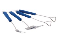 Grill Mark Stainless Steel Blue/Silver Grill Tool Set 3 pc