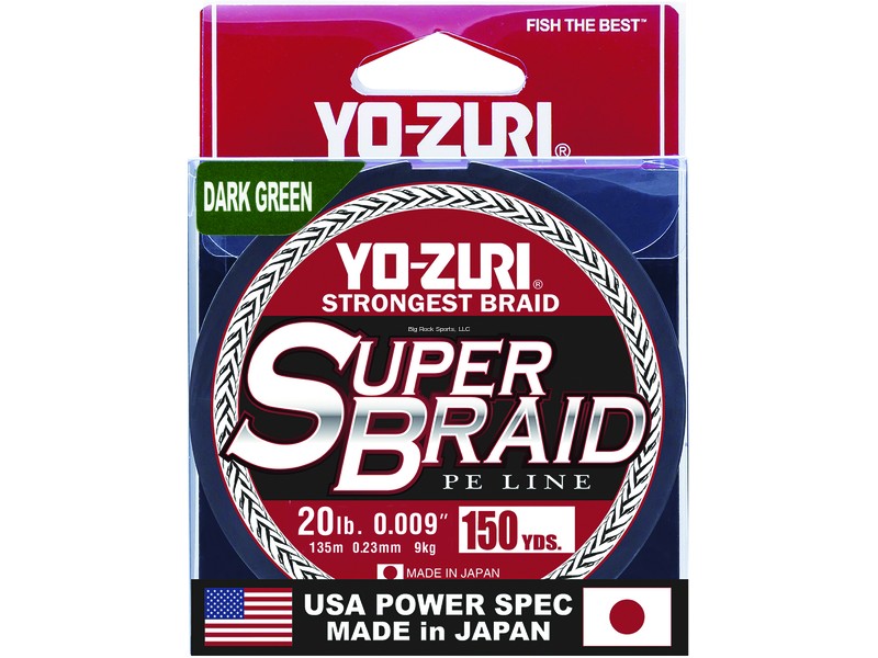 Yo-Zuri SuperBraid Dark Green Braided Line 150yds