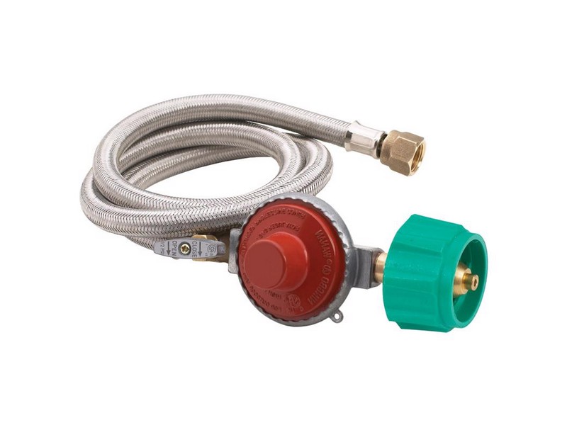 Bayou Classic Plastic/Steel Gas Line Hose and Regulator 48 in. L