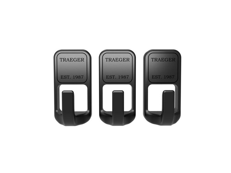 Traeger Stainless Steel Black Magnetic Hooks 3 pk
