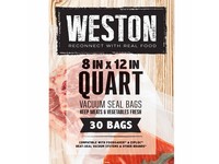 Weston Quart 8in x 12in Vacuum Bags - 30 Count