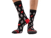 Lazy One Red Argyle Moose Crew Sock