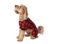 Lazy One Bear Cheeks Plaid Dog Onesie Flapjack