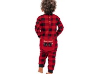 Lazy One Bear Cheeks Infant Plaid Onesie Flapjack