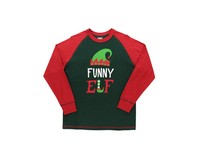 Lazy One Mens Funny Elf Long Sleeve PJ Tee