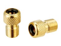 Slime Metal Presta to Schrader Valve Adapter Gold